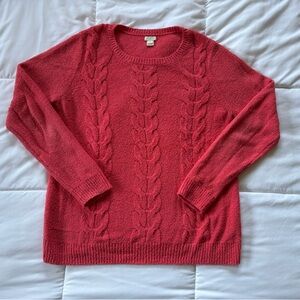 J. Crew Cable Knit Crew Neck Sweater